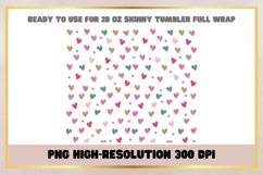 Rainbow pastel hearts 20 oz Skinny Tumbler Sublimation Wrap Product Image 2
