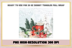 Watercolor Flowers Christmas 20 oz Skinny Tumbler Wrap Product Image 2