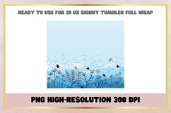 Flowers line art watercolor 20 oz Skinny Tumbler Sublimation Product Image 2