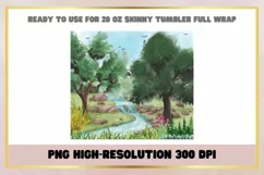 20 oz Skinny Watercolor Tumbler Sublimation Wrap Product Image 2