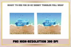 Summer Beach 20 oz Skinny Tumbler Sublimation Wrap Product Image 2