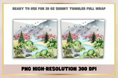 Camping Watercolor 20 oz Skinny Tumbler Wrap Product Image 2