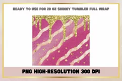 Glitter Pink 20 oz Skinny Tumbler Wrap Sublimation Product Image 2