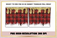 Glitter plaid Christmas 20 oz Skinny Tumbler Sublimation Product Image 2