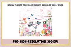 Flowers Pink 20 oz Skinny Tumbler Wrap Sublimation Product Image 2