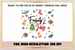 Feeling Jolly Christmas 20 oz Skinny Tumbler Wrap Product Image 2