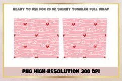 Valentine Hearts 20 oz Skinny Tumbler Wrap Sublimations Product Image 2