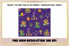 Mardi Gras 20 oz Skinny Tumbler Sublimation Product Image 2