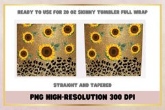 20 oz Skinny Sunflowers Glitter Leopard Sublimation Product Image 2