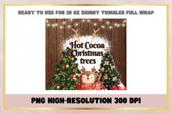 Hot cocoa Christmas 20 oz Skinny Tumbler Wrap Sublimation Product Image 2