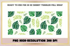 20 oz Skinny Tumbler Leaves tropical Sublimation Wrap Product Image 2