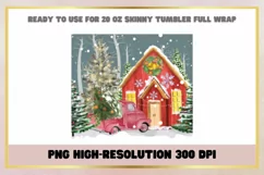 Christmas House 20 Oz Skinny Tumbler Sublimation Product Image 2
