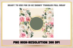 Watercolor Flowers 20 oz Skinny Tumbler Sublimation Wrap Product Image 2