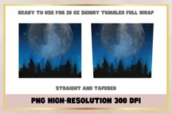Night Christmas Trees 20oz Skinny Tumbler Wrap Product Image 2