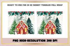 Christmas House Watercolor 20 oz Skinny Tumbler Wrap Product Image 2