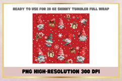 Gnome Christmas 20 oz Skinny Tumbler Wrap Sublimation Product Image 2