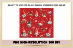 Gnome Christmas 20 oz Skinny Tumbler Wrap Sublimation Product Image 2