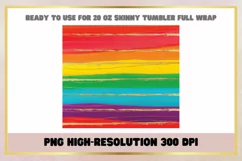 Colorful Rainbow 20 oz Skinny Tumbler Sublimation Wrap Product Image 2