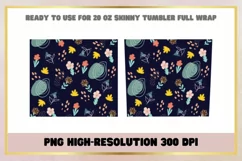 Boho Flowers 20 oz Skinny Tumbler Wrap Sublimations Product Image 2