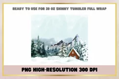Winter Snow Christmas Trees 20 oz Skinny Tumbler Wrap Product Image 2