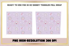 Rainbow heart 20 oz Skinny Tumbler Wrap Sublimation Product Image 2