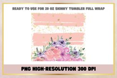 Watercolor Flowers 20 oz Skinny Tumbler Sublimation Product Image 2