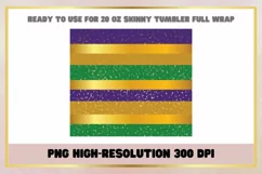 Mardi Gras 20 oz Skinny Tumbler Sublimation Wrap Product Image 2