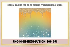 Summer Watercolor 20 oz Skinny Tumbler Sublimation Wrap Product Image 2