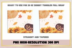 Sunflower Fall sublimation 20oz Skinny Tumbler Wrap Product Image 2