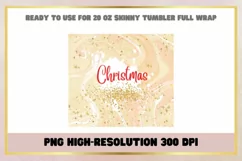 Christmas Marble 20 oz Skinny Tumbler Wrap Sublimation Product Image 2
