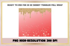 Red Ombre Glitter 20 oz Skinny Tumbler Sublimation Wrap Product Image 2