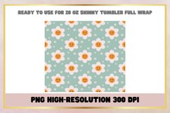 Groovy Flowers 20 oz Skinny Tumbler Wrap Sublimation Product Image 2