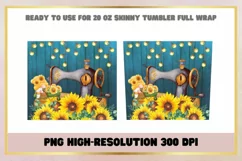 Flowers Vintage Blue 20 oz Skinny Tumbler Wrap Product Image 2