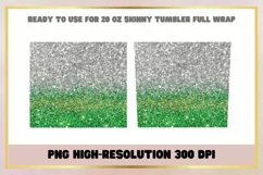Glitter Green 20 oz Skinny Tumbler Wrap Sublimations Product Image 2