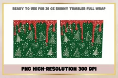 Christmas Trees 20 oz Skinny Tumbler Wrap Sublimations Product Image 2