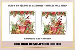 Coffee Christmas Sublimation 20oz Skinny Tumbler Wrap Product Image 2