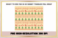 Knitted Christmas 20 oz Skinny Tumbler Wrap Sublimation Product Image 2