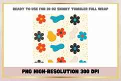 Watercolor Flowers Boho 20 oz Skinny Tumbler Sublimation Product Image 2