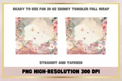 Butterfly Flowers 20 oz Skinny Tumbler Wraps Product Image 2