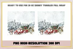 Christmas Winter 20 oz Skinny Tumbler Sublimation Wrap Product Image 2