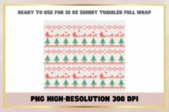 Knitted Christmas 20 oz Skinny Tumbler Wrap Sublimation Product Image 2