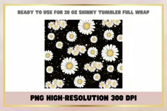 Daisy Flowers 20 oz Skinny Tumbler Wrap Sublimation Product Image 2