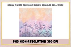 Flowers Watercolor 20 oz Skinny Tumbler Wrap Sublimation Product Image 2
