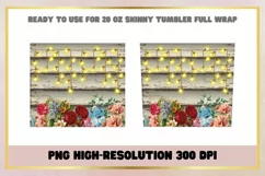 Flowers Vintage Blue 20 oz Skinny Tumbler Wrap Product Image 2