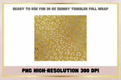Gold glitter leopard 20 oz Skinny Tumbler Sublimation Wrap Product Image 2