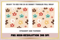 Brown Groovy Flowers Retro 20 Oz Skinny Tumbler sublimation Product Image 2