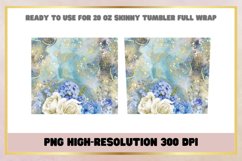 Watercolor Flowers 20 oz Skinny Tumbler Wrap Sublimation Product Image 2