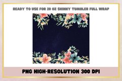 Watercolor flowers 20 oz Skinny Tumbler Sublimation Wrap Product Image 2