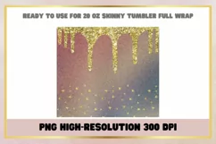 Glitter Dripping 20 oz Skinny Tumbler Wrap Sublimation Product Image 2