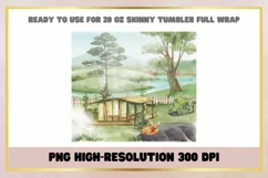 Watercolor 20 oz Skinny Tumbler Wrap Sublimation Product Image 2